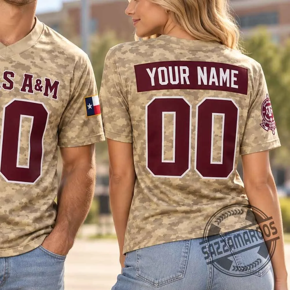 Texas A&M Aggies Desert Camouflage Personalized Football Jersey 7 Texas A&M Aggies Desert Camouflage Personalized Football Jersey