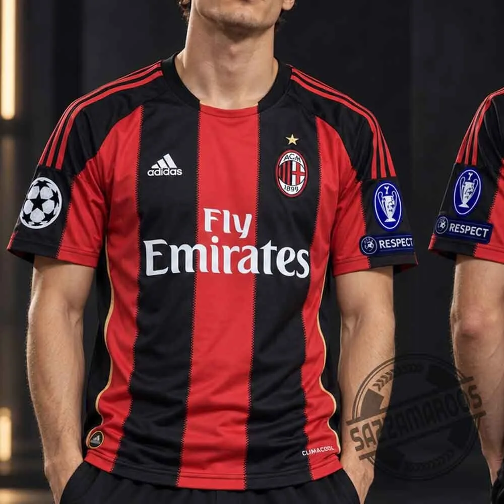 AC Milan 2010/11 Home Jersey Custom UCL Soccer Shirt 5 AC Milan 2010/11 Home Jersey Custom UCL Soccer Shirt