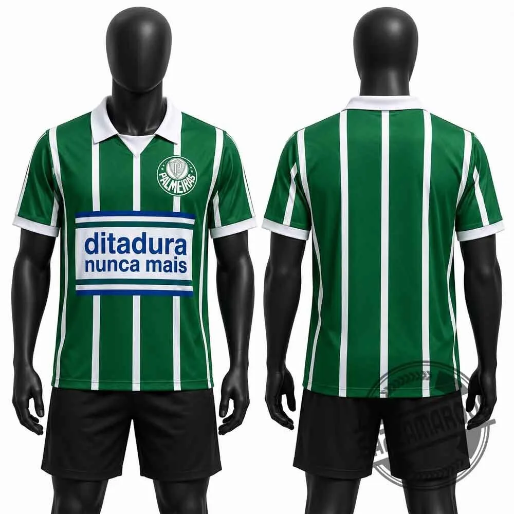 Palmeiras Ditadura Nunca Mais Vintage Retro Football Jersey Polo Shirt