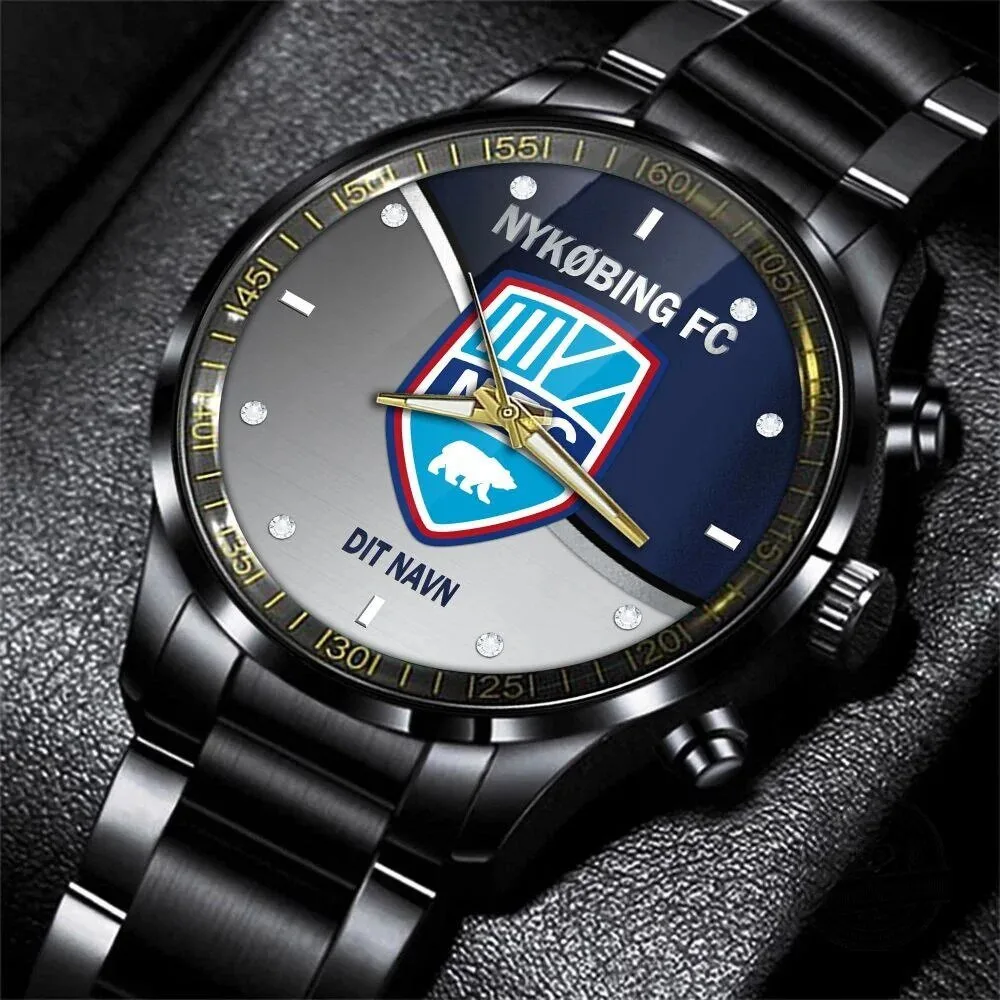 Nykobing FC Football Club Logo Stainless Steel Wristwatch