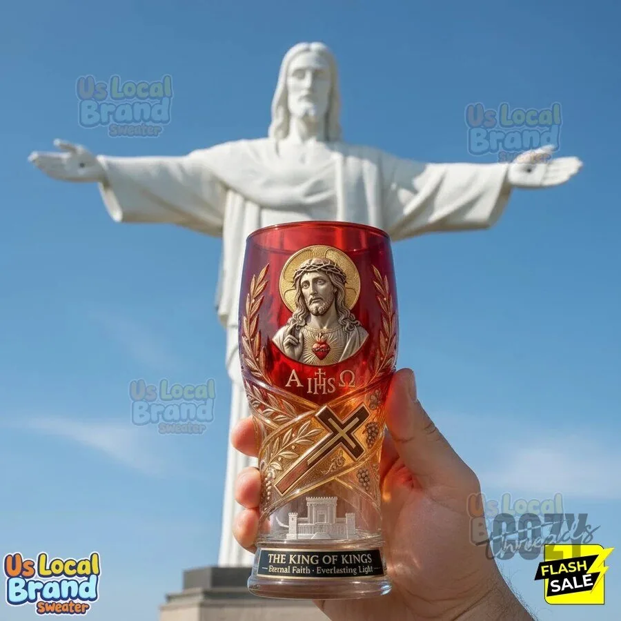 Jesus Christ The King of Kings Religious Christian Drinking Glass