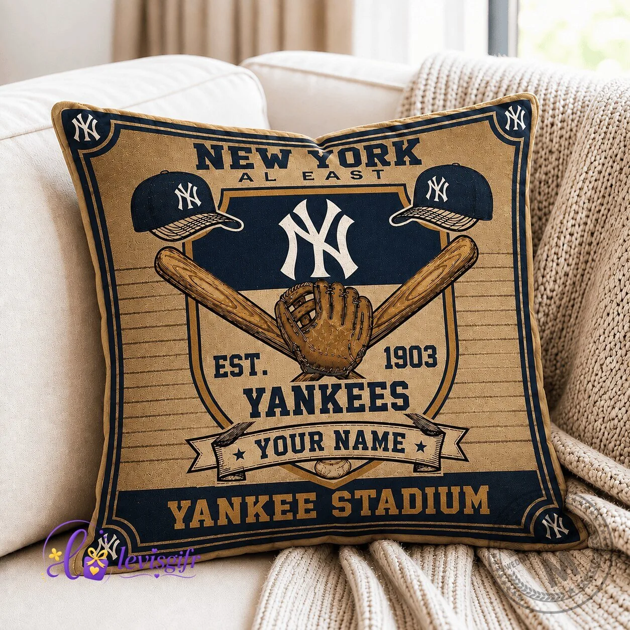 New York Yankees Baseball Team Logo Vintage Throw Pillow Case 1 New York Yankees Baseball Team Logo Vintage Throw Pillow Case