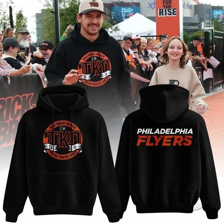 Travis Konecny's Philadelphia Flyers Hoodie Supporting Pediatric Cancer Awareness