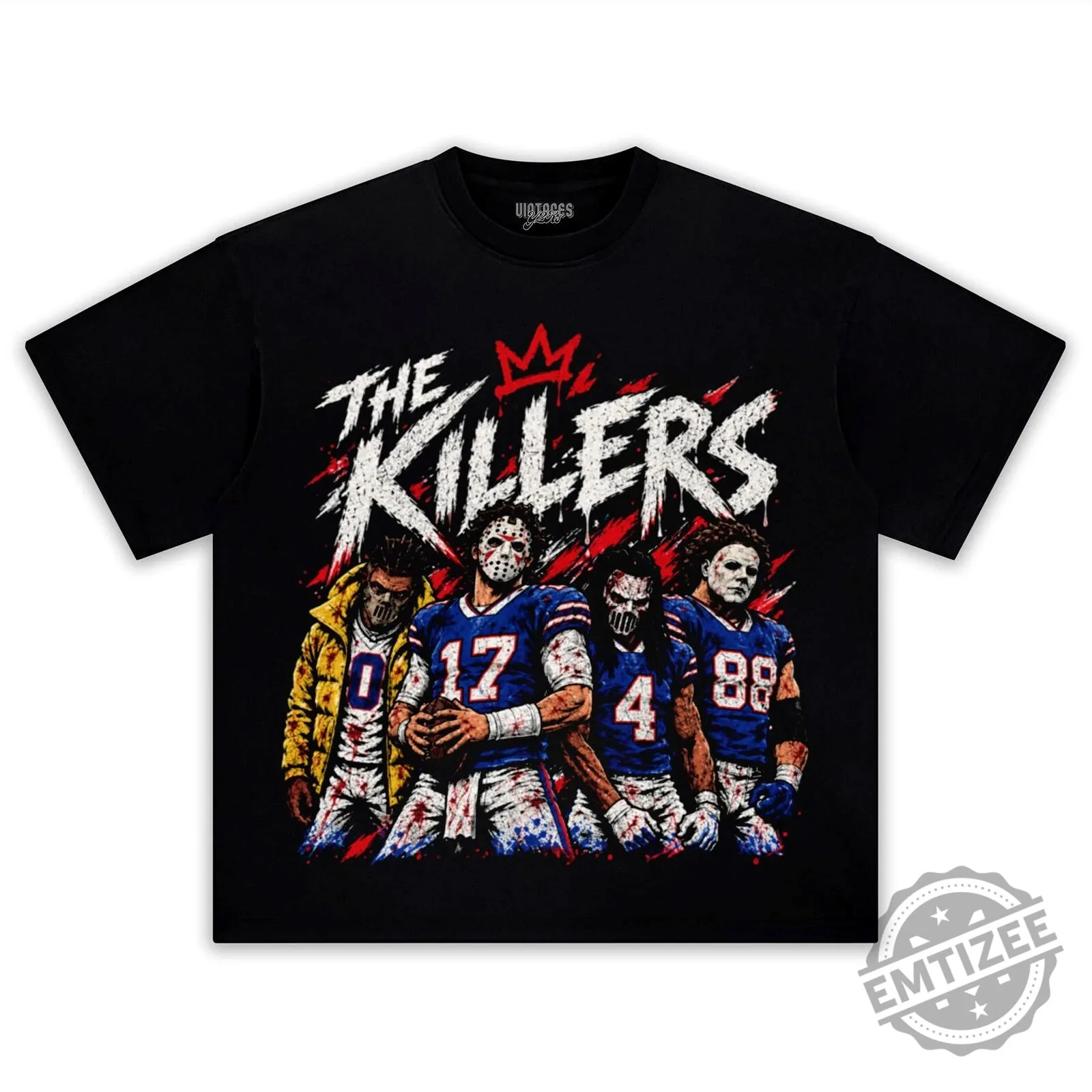 Buffalo Bills The Killers Football Team Horror Movie Characters Black T-Shirt