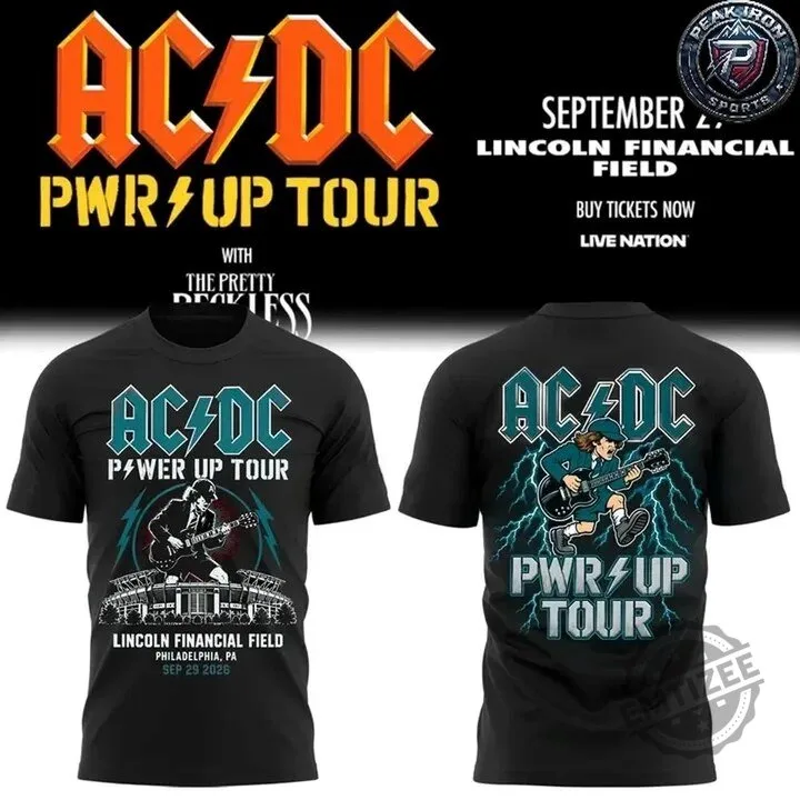 AC/DC Power Up Tour Philadelphia Concert Event Black T-Shirt