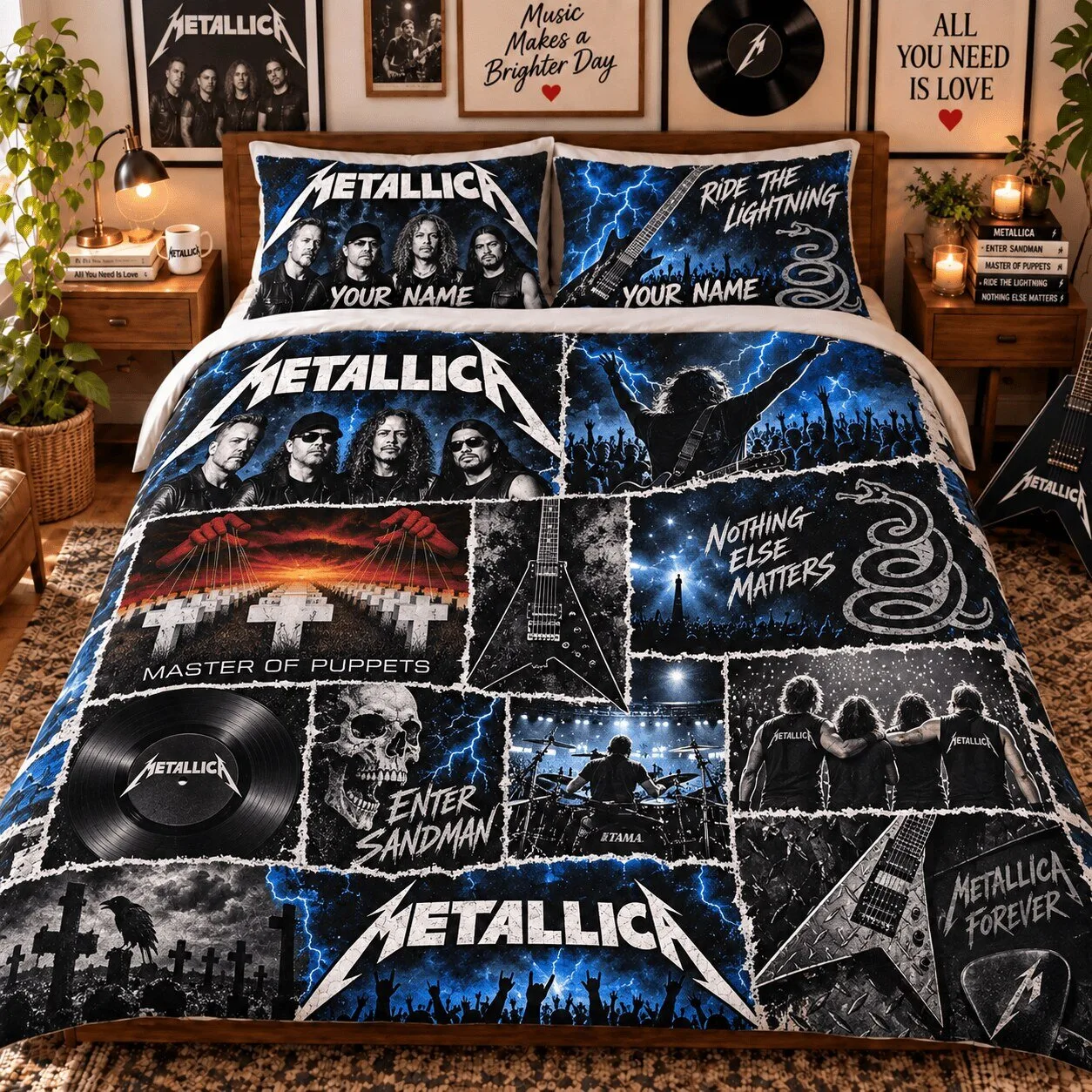 Metallica Ride the Lightning Master of Puppets Personalized Bedding Set