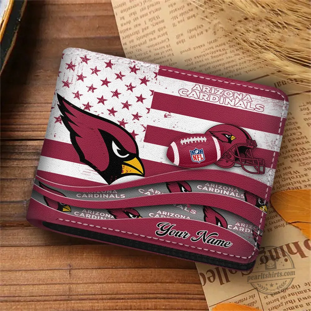 Arizona Cardinals American Flag Personalized Football Wallet 23 Arizona Cardinals American Flag Personalized Football Wallet