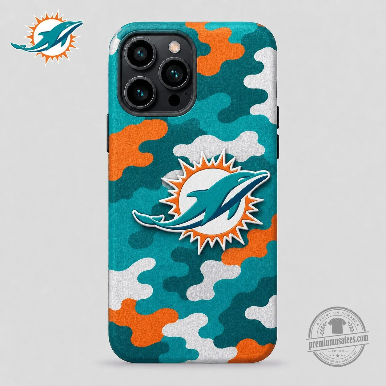 Miami Dolphins Camouflage Pattern iPhone Case 1 Miami Dolphins Camouflage Pattern iPhone Case