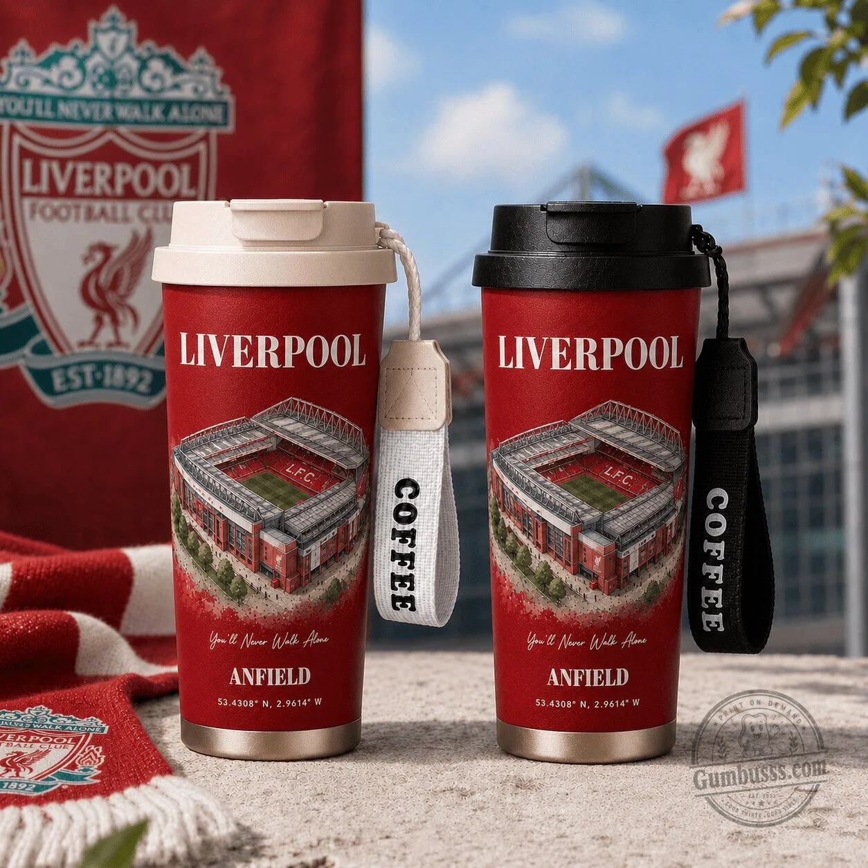 Liverpool Football Club Anfield Stadium You Will Never Walk Alone Coffee Tumbler 1 Liverpool Football Club Anfield Stadium You Will Never Walk Alone Coffee Tumbler
