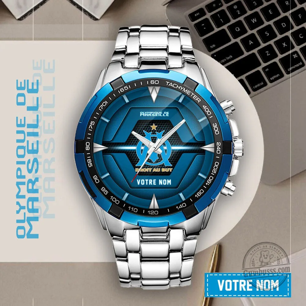 Stainless Steel Watch for Olympique de Marseille Football Club Fans