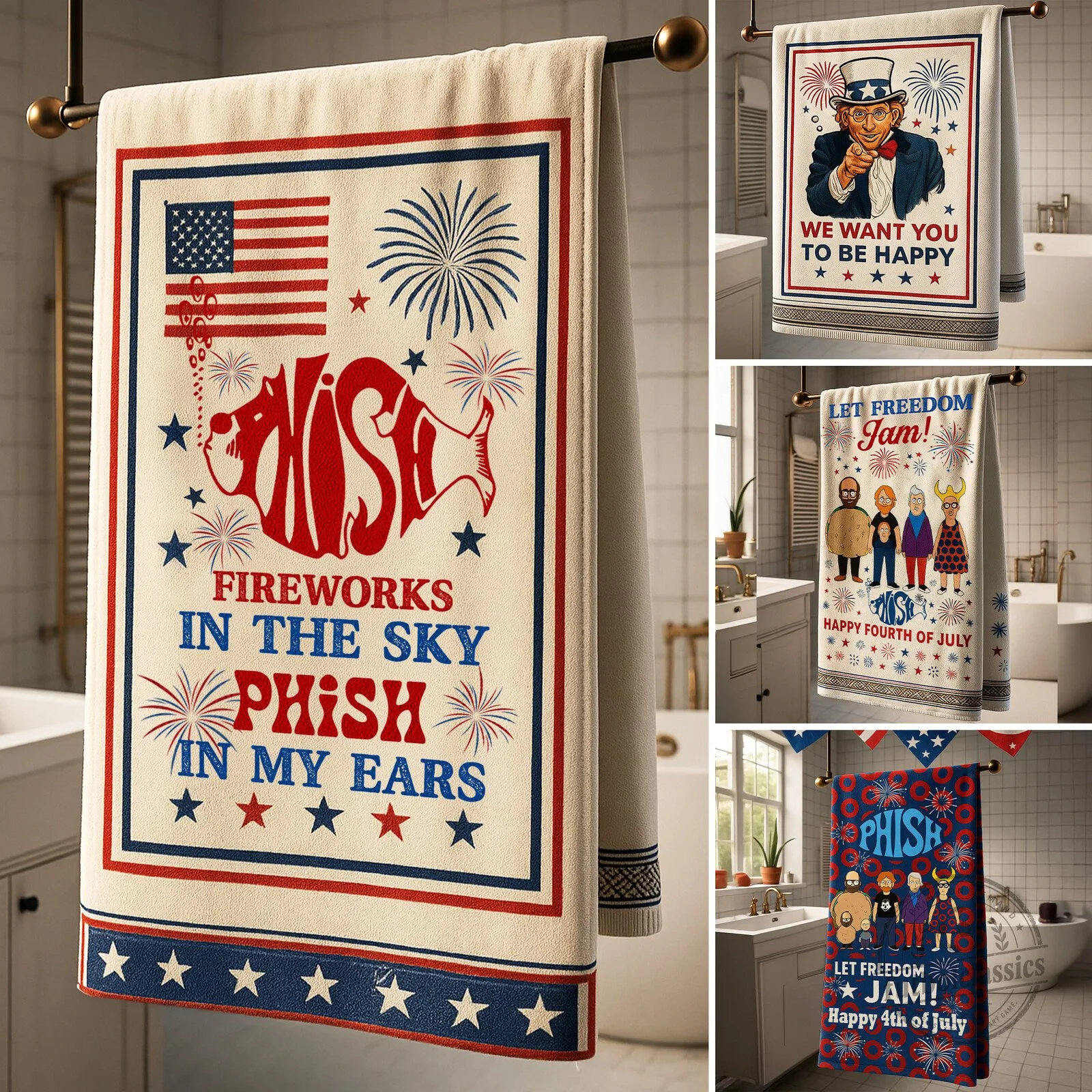 Phish Fireworks In The Sky Phish In My Ears Bath Towel