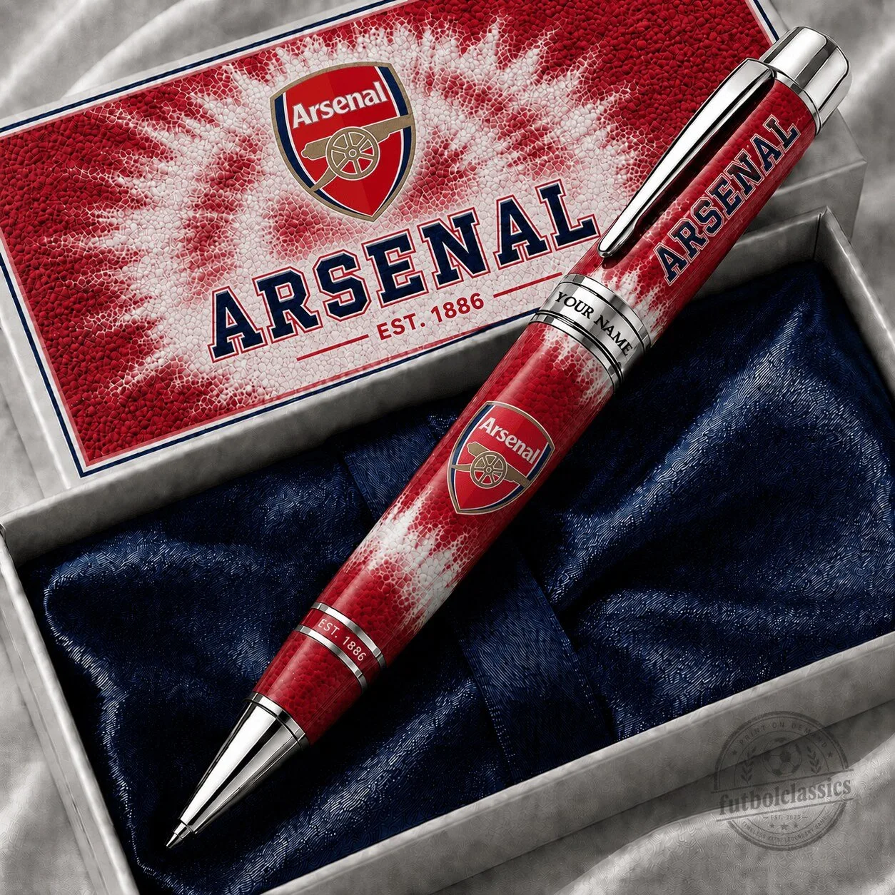 Arsenal Football Club Personalized Ballpoint Pen, Est. 1886, Custom Engraved Gift
