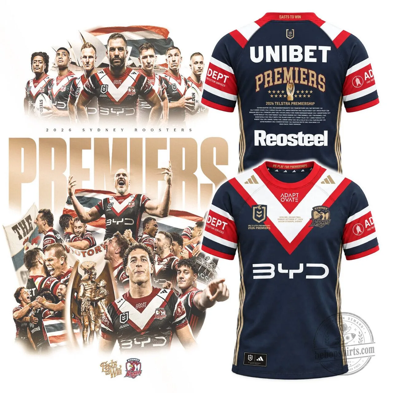 2026 NRL Premiership Rugby League Jersey for Sydney Roosters