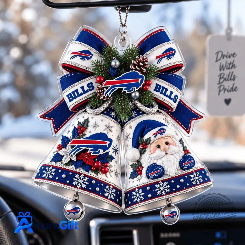Buffalo Bills Christmas Santa Claus Bells Holiday Acrylic Ornament Buffalo Bills Christmas Santa Claus Bells Holiday Acrylic Ornament
