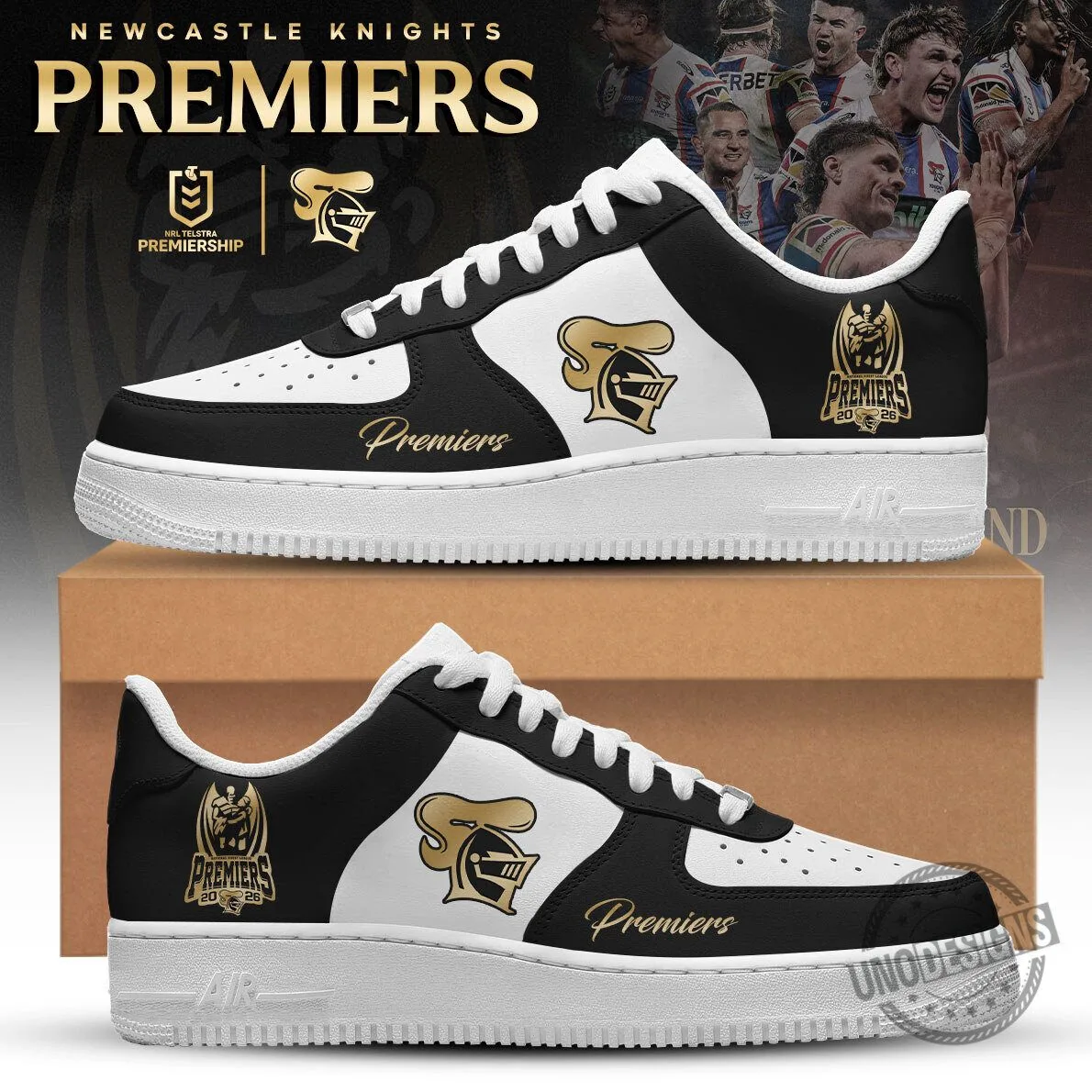 Newcastle Knights Premiers NRL Telstra Premiership Custom Sneakers