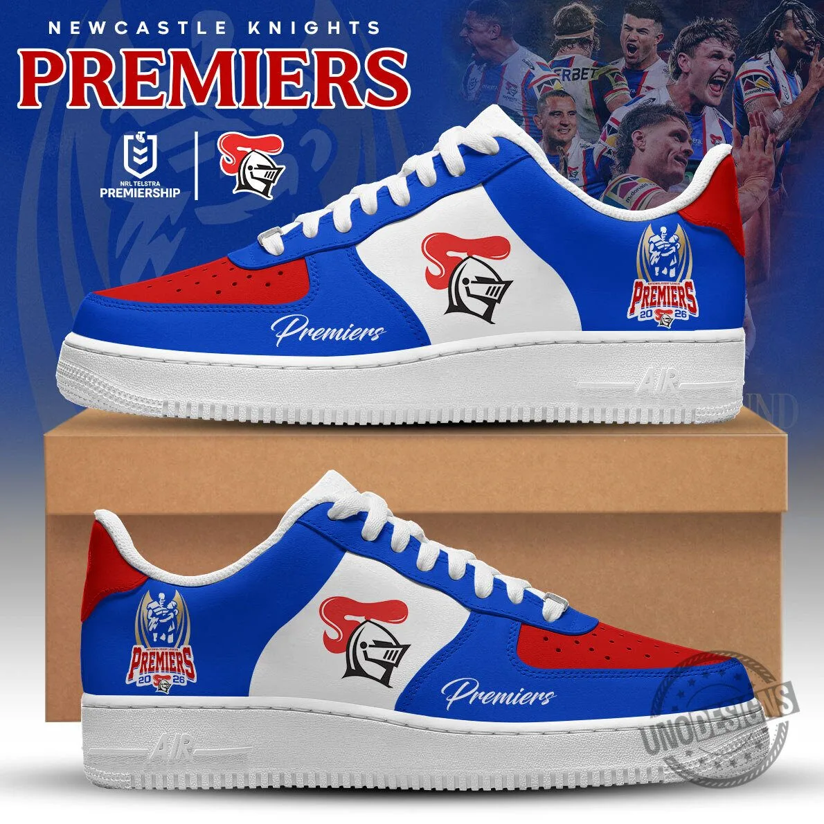 Newcastle Knights National Rugby League Premiers 2026 Custom Air Force Sneakers