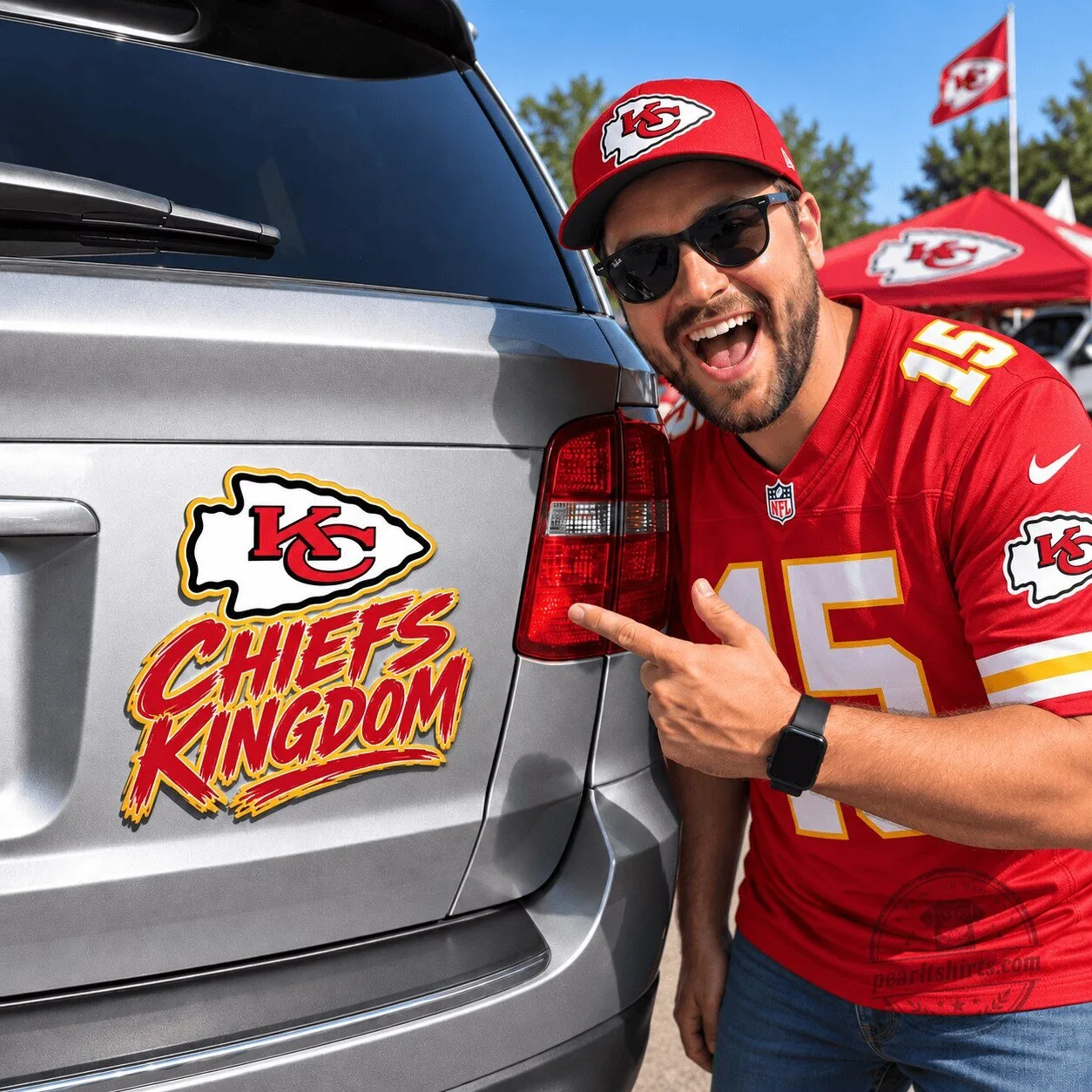 Kansas City Chiefs Kingdom Football Team Logo Car Decal Bumper Sticker