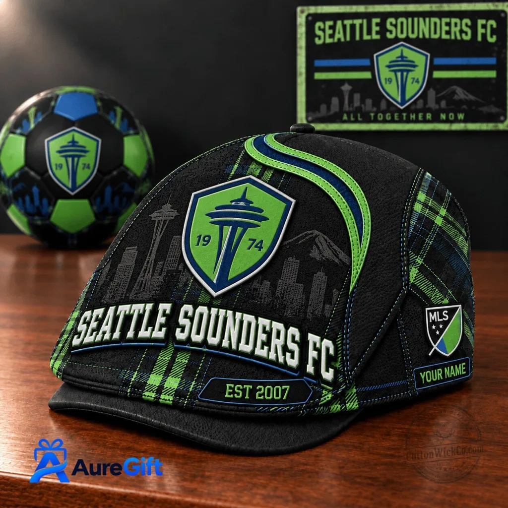 Seattle Sounders FC Major League Soccer Personalized Flat Cap Seattle Sounders FC Major League Soccer Personalized Flat Cap