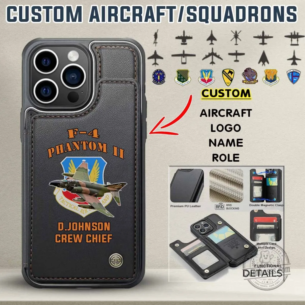 F-4 Phantom II Tactical Attack Squadron Custom Phone Case Wallet F-4 Phantom II Tactical Attack Squadron Custom Phone Case Wallet