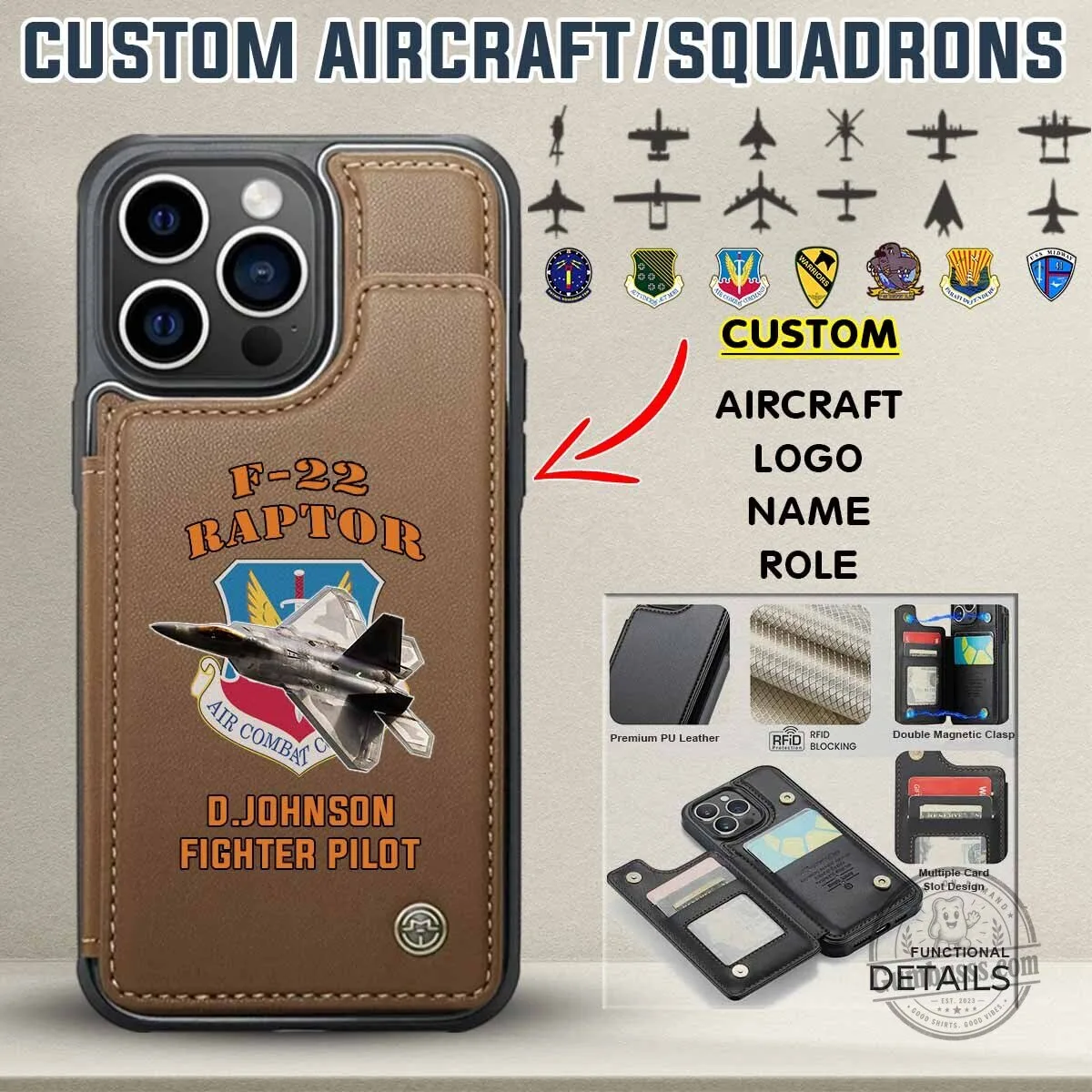F-4 Phantom II Tactical Attack Squadron Custom Phone Case Wallet 11 F-4 Phantom II Tactical Attack Squadron Custom Phone Case Wallet
