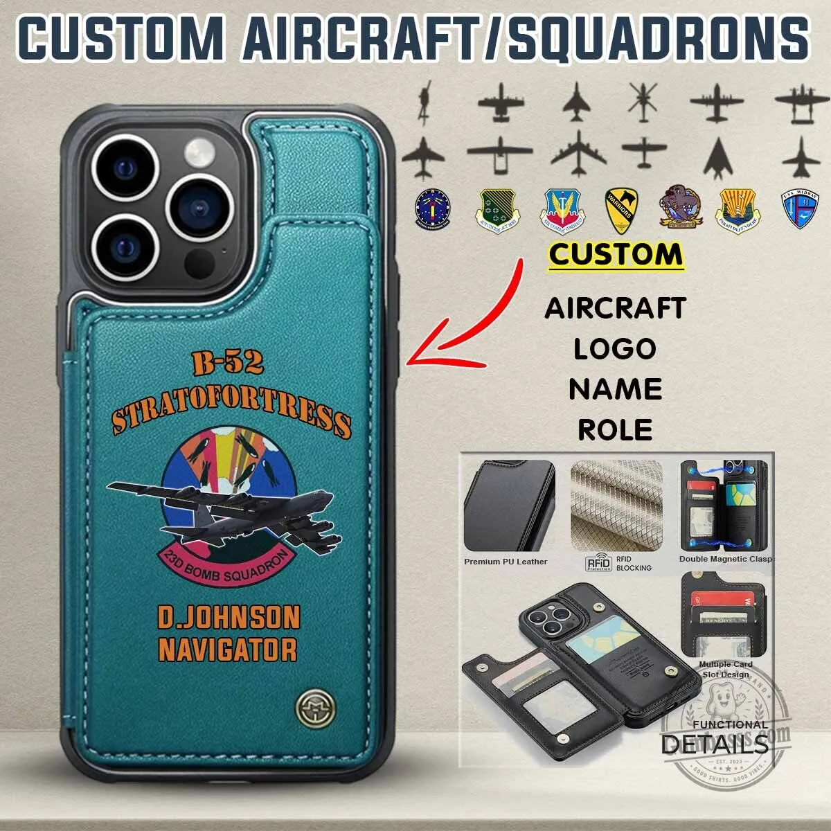 F-4 Phantom II Tactical Attack Squadron Custom Phone Case Wallet 12 F-4 Phantom II Tactical Attack Squadron Custom Phone Case Wallet