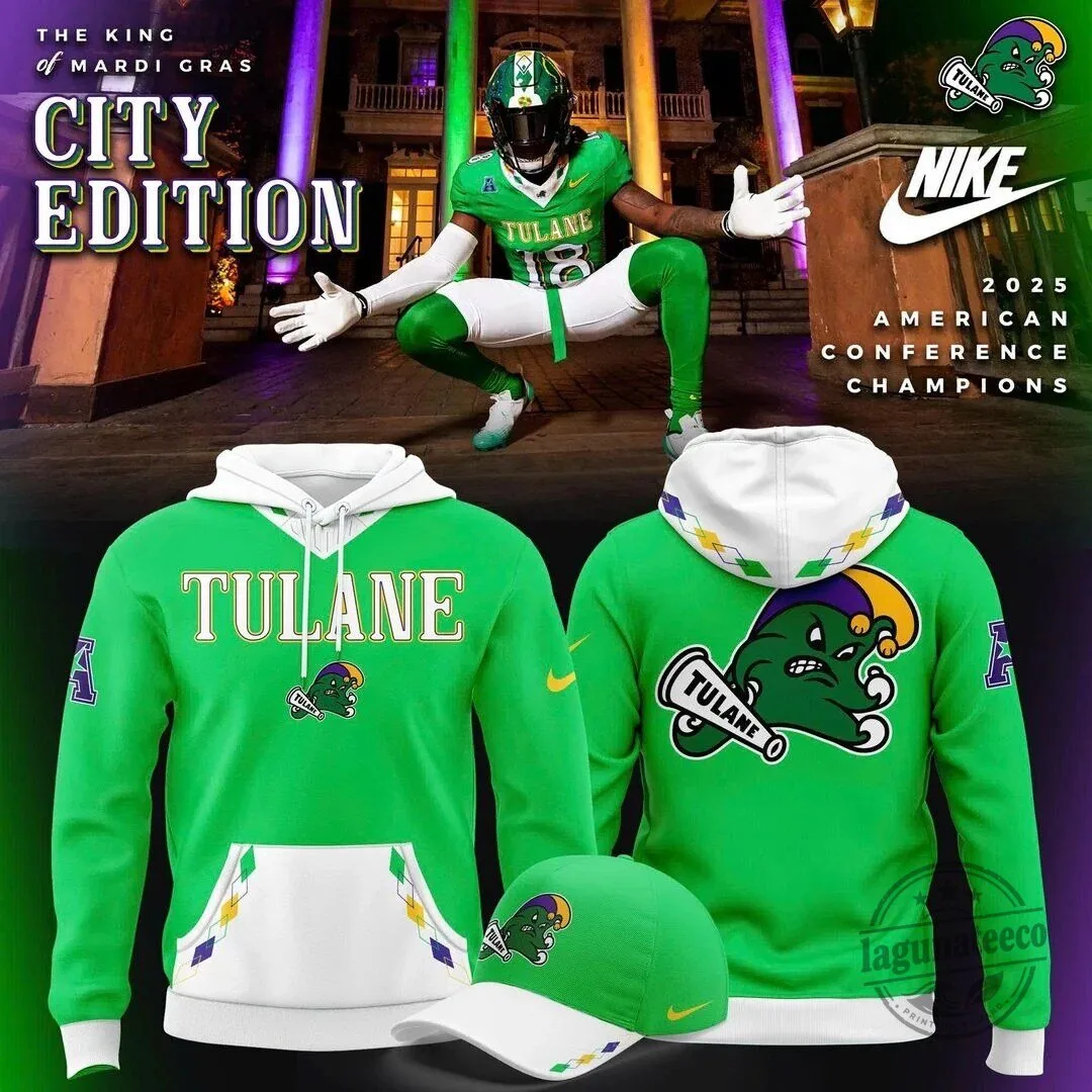 2026 City Edition Hoodie of Mardi Gras for Tulane Green Wave Fans