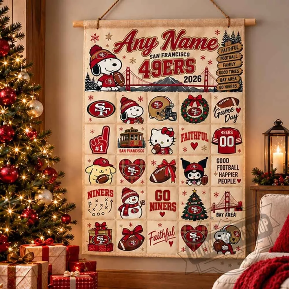 San Francisco 49ers Christmas Snoopy Hello Kitty Santori Friends Custom Wall Advent Calendar 3 San Francisco 49ers Christmas Snoopy Hello Kitty Santori Friends Custom Wall Advent Calendar