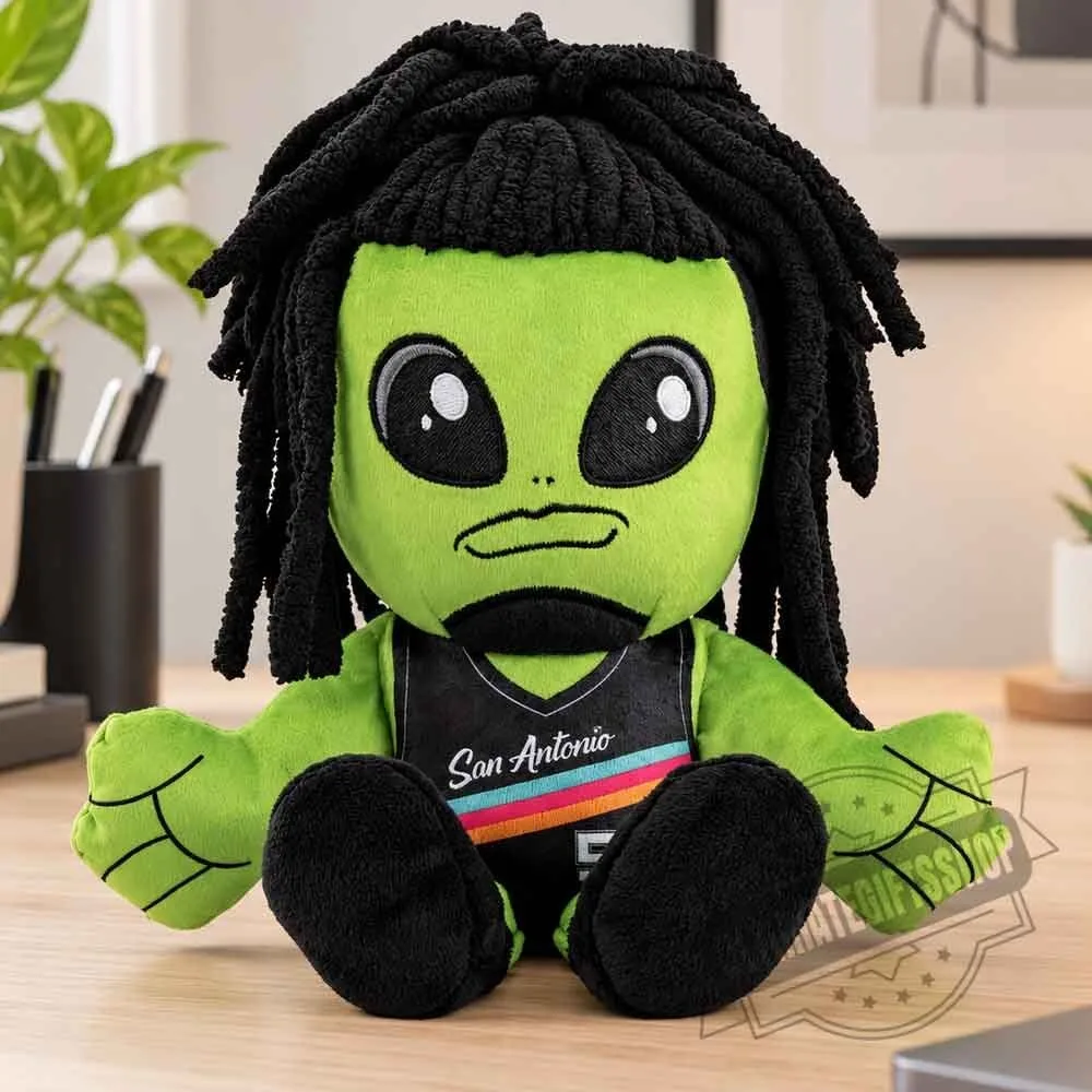 San Antonio Spurs Alien with Braids 10 inch NBA Kuricha Plush 3 San Antonio Spurs Alien with Braids 10 inch NBA Kuricha Plush
