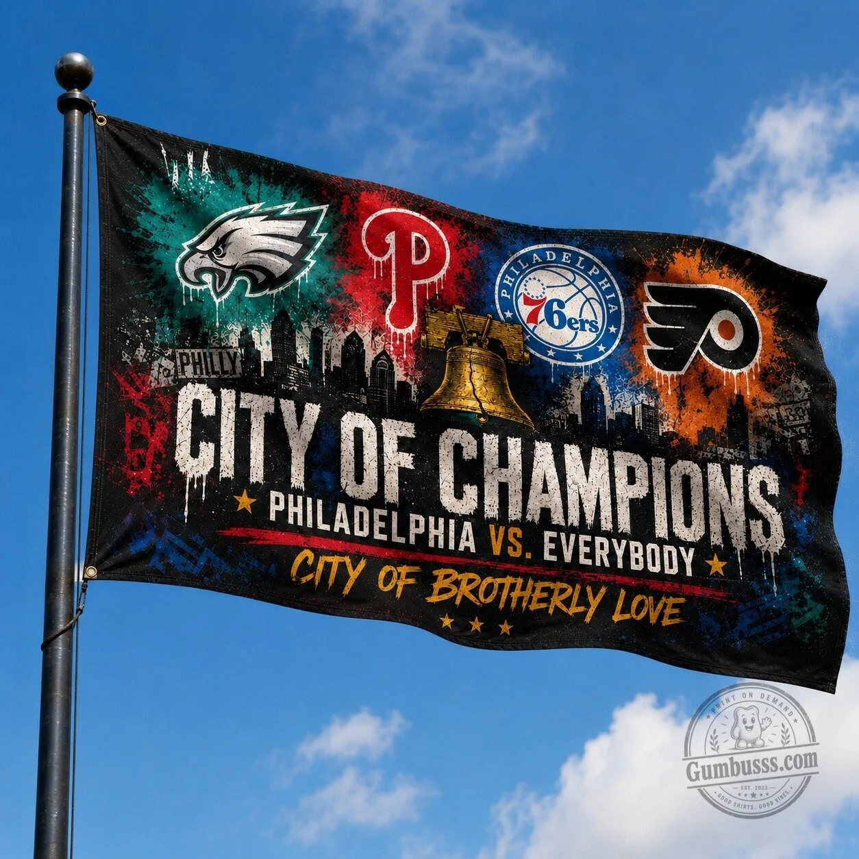 Philadelphia City of Champions Sports Teams Fan Flag 11 Philadelphia City of Champions Sports Teams Fan Flag
