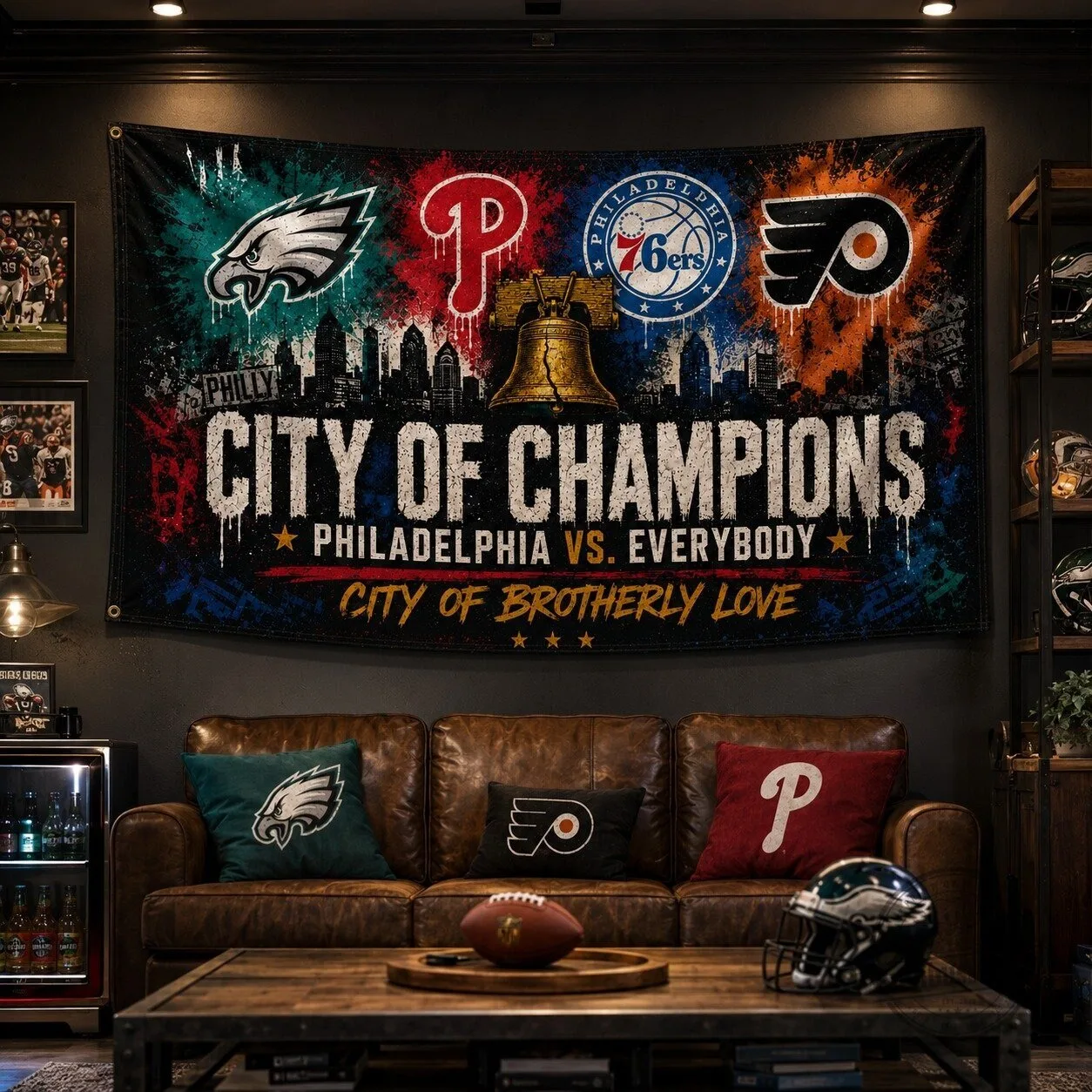 Philadelphia City of Champions Sports Teams Fan Flag 17 Philadelphia City of Champions Sports Teams Fan Flag