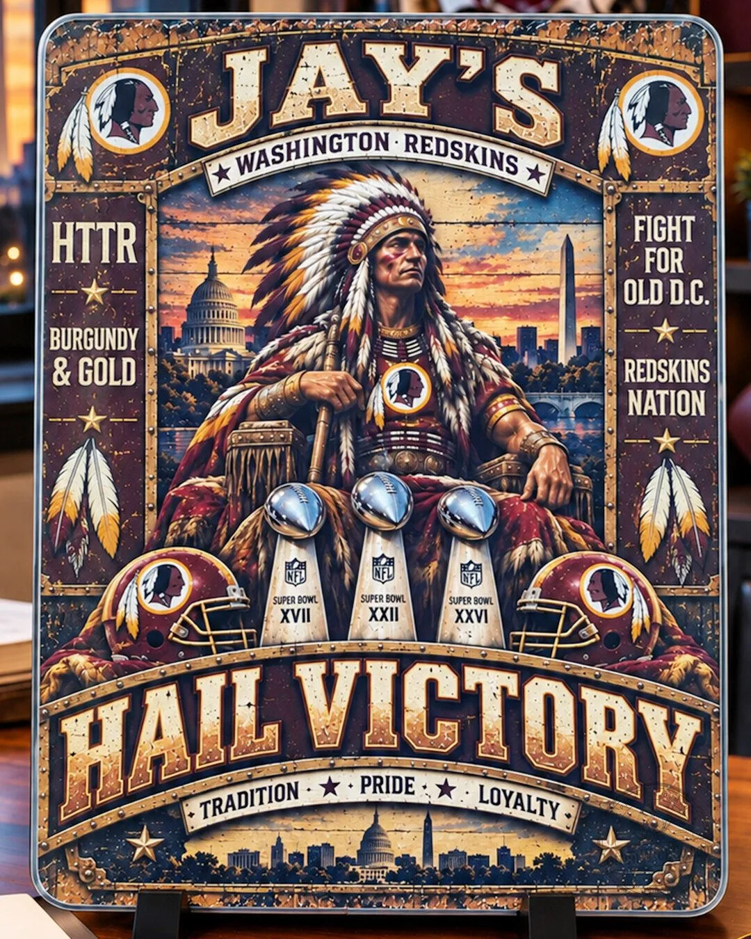 Washington Redskins Hail Victory NFL Football Team Wall Art Plaque