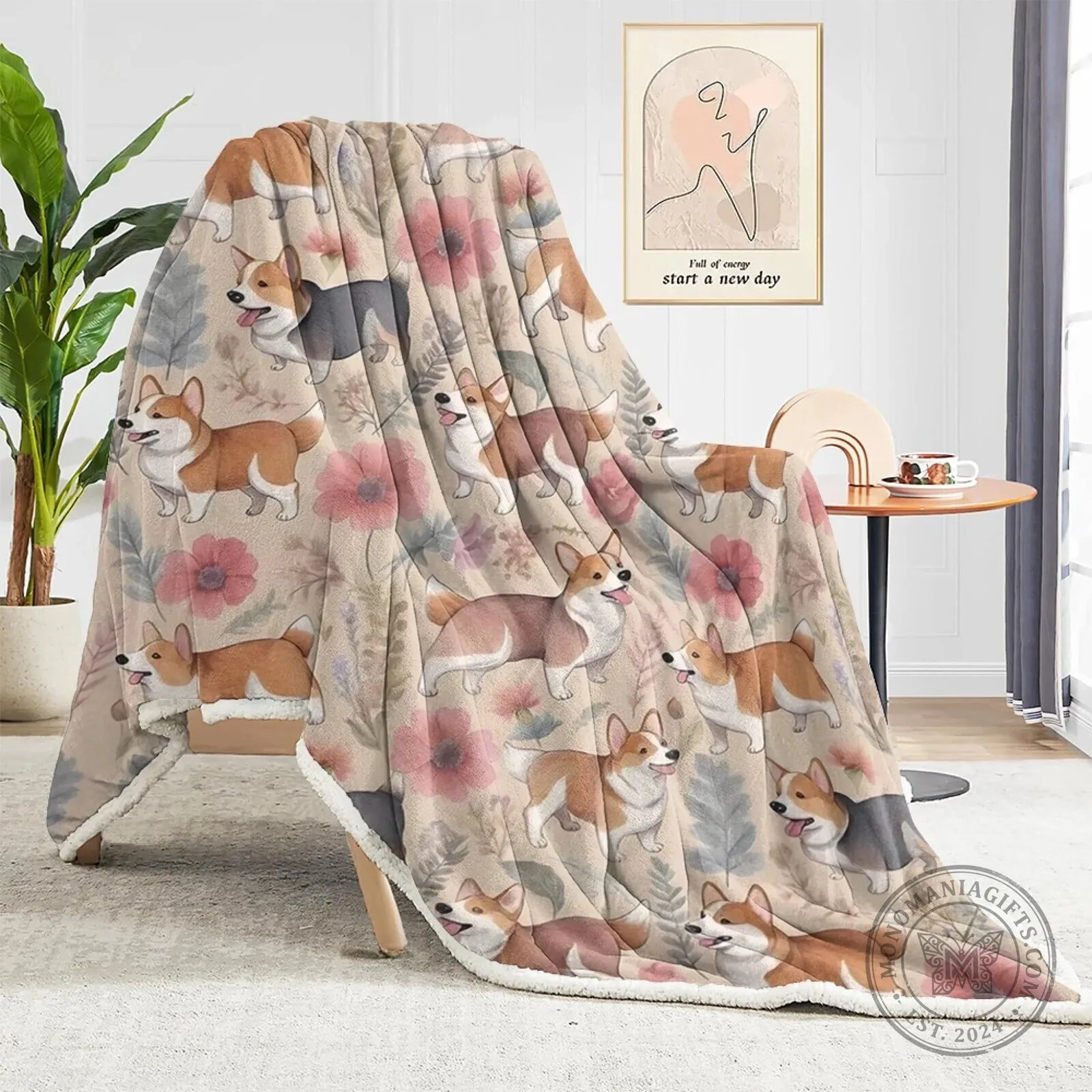 Vintage Corgi Dog Lover Floral Pattern Soft Cozy Throw Blanket 20 Vintage Corgi Dog Lover Floral Pattern Soft Cozy Throw Blanket