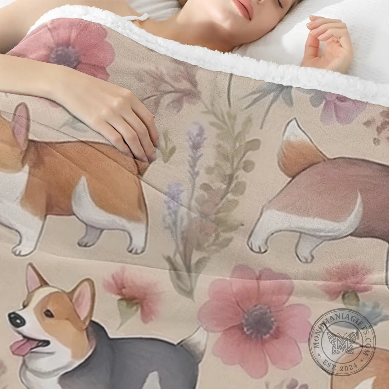 Vintage Corgi Dog Lover Floral Pattern Soft Cozy Throw Blanket 24 Vintage Corgi Dog Lover Floral Pattern Soft Cozy Throw Blanket