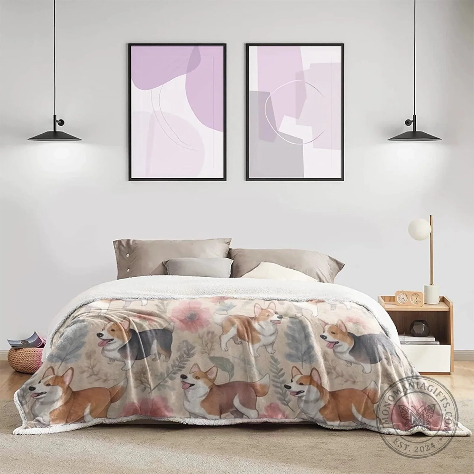 Vintage Corgi Dog Lover Floral Pattern Soft Cozy Throw Blanket 25 Vintage Corgi Dog Lover Floral Pattern Soft Cozy Throw Blanket