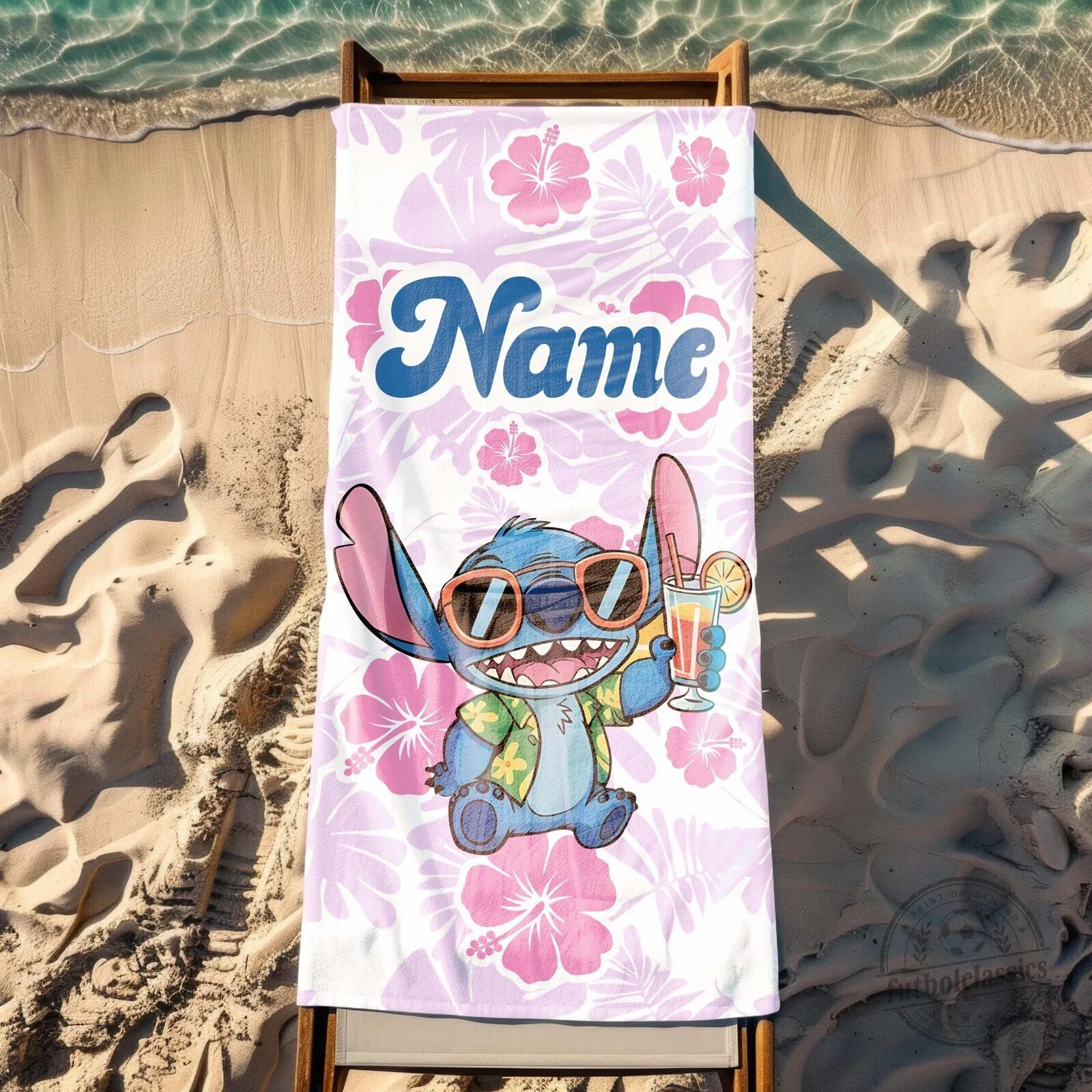 Personalized Stitch Hibiscus Floral Beach Bath Towel for Summer Vacation 11 Personalized Stitch Hibiscus Floral Beach Bath Towel for Summer Vacation