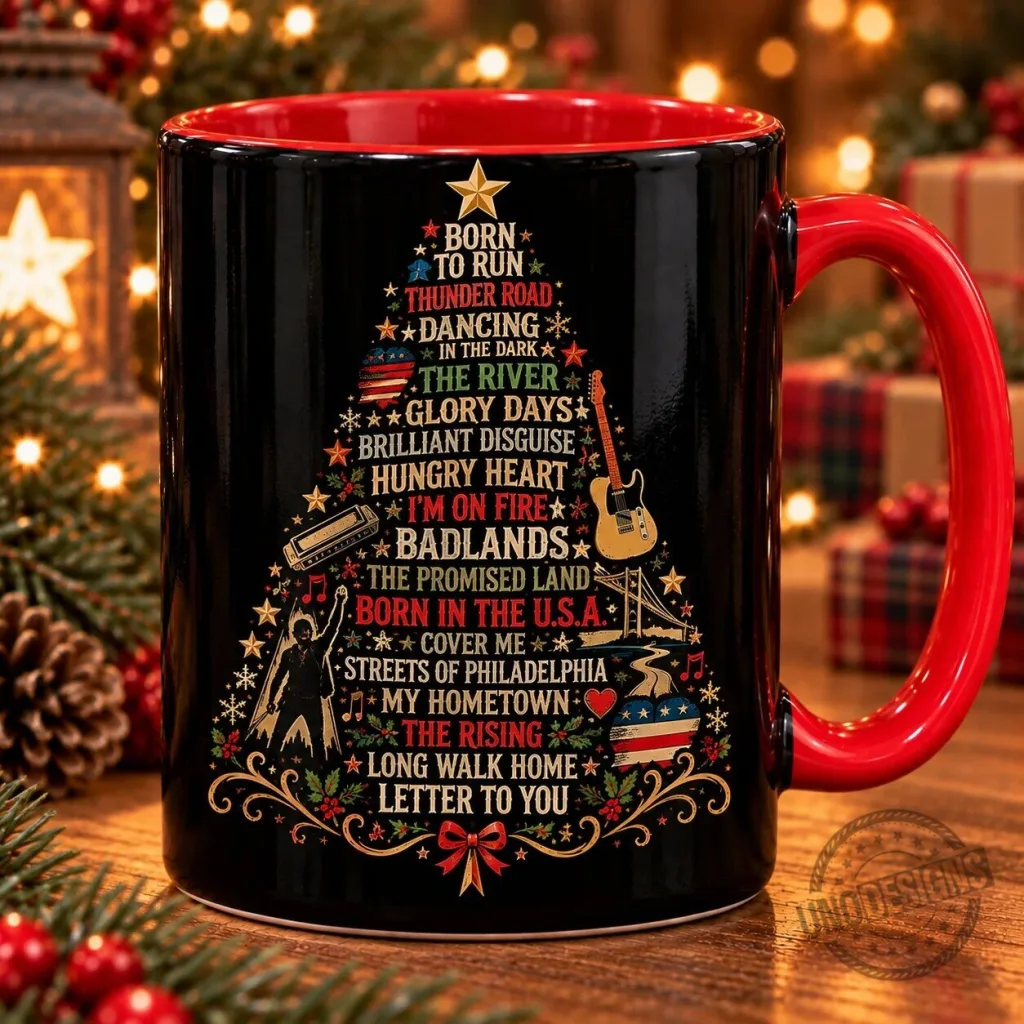 Bruce Springsteen Christmas Tree Song List Holiday Coffee Mug 12 Bruce Springsteen Christmas Tree Song List Holiday Coffee Mug