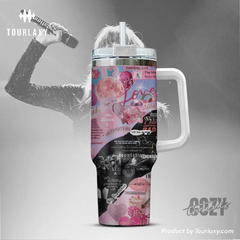 Taylor Swift Reputation and Lover Album Art 40 Ounce Tumbler with Handle 5 Taylor Swift Reputation and Lover Album Art 40 Ounce Tumbler with Handle