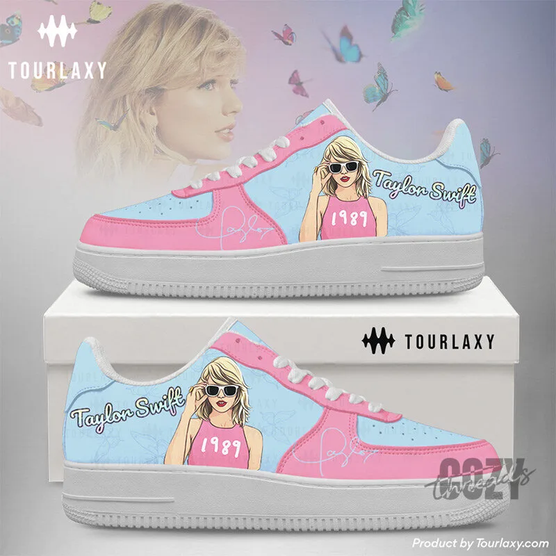 Taylor Swift 1989 Album Pink and Blue Fashion Sneakers