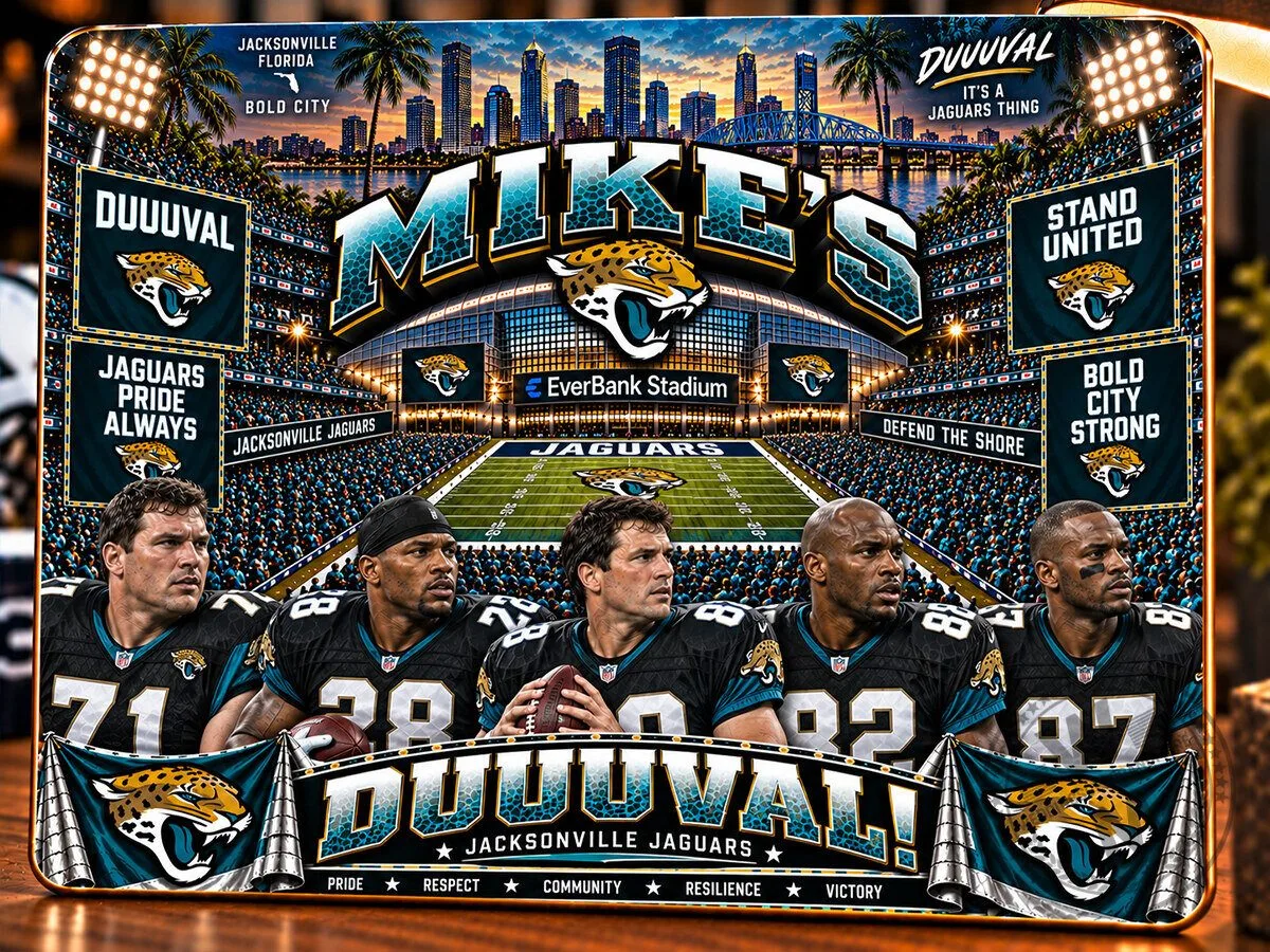 Jacksonville Jaguars EverBank Stadium Football Team Custom Name Wall Art