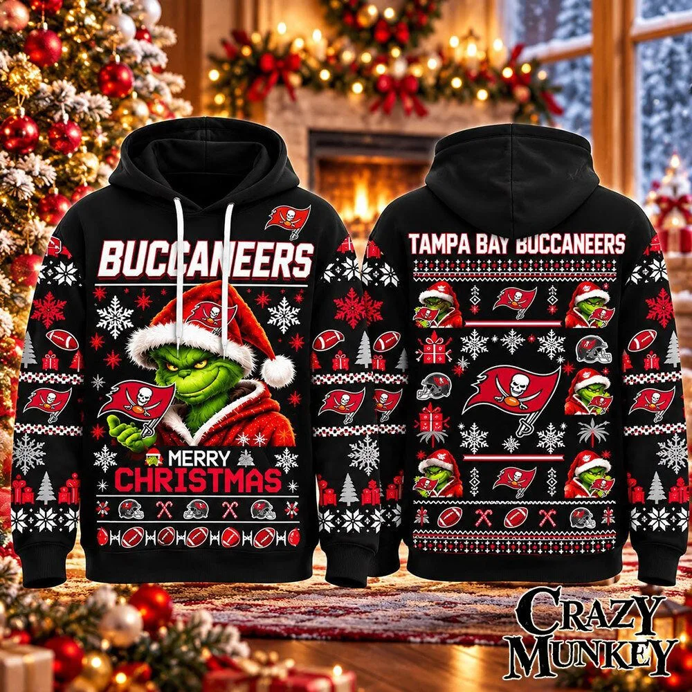 Tampa Bay Buccaneers Grinch Merry Christmas Football Hoodie | Apparel