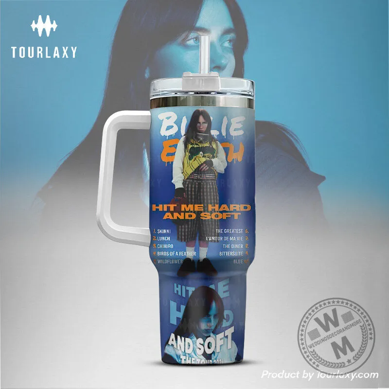 Billie Eilish The Tour Music Album Tumbler - Hit Me Hard and Soft Edition 4 Billie Eilish The Tour Music Album Tumbler - Hit Me Hard and Soft Edition