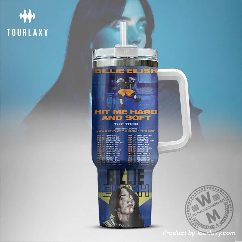 Billie Eilish The Tour Music Album Tumbler - Hit Me Hard and Soft Edition 5 Billie Eilish The Tour Music Album Tumbler - Hit Me Hard and Soft Edition