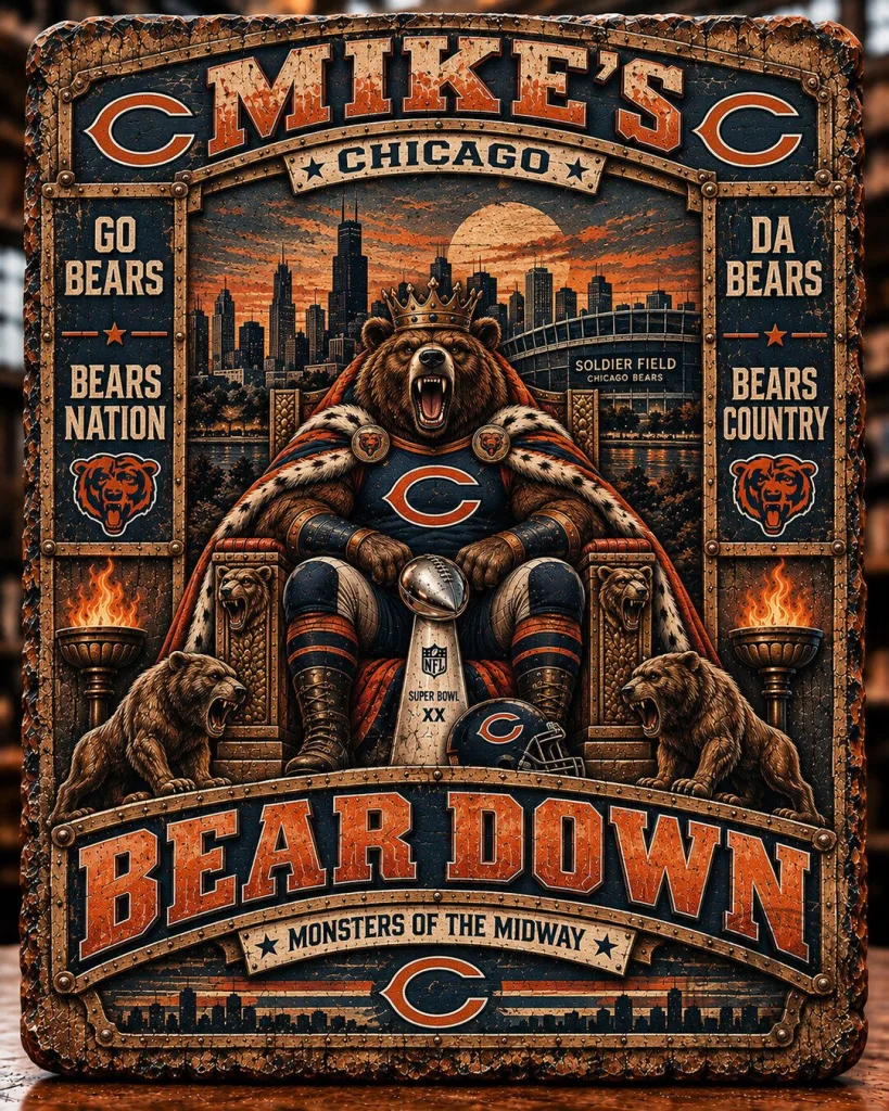 Chicago Bears Bear Down Monsters of the Midway Football Wall Art