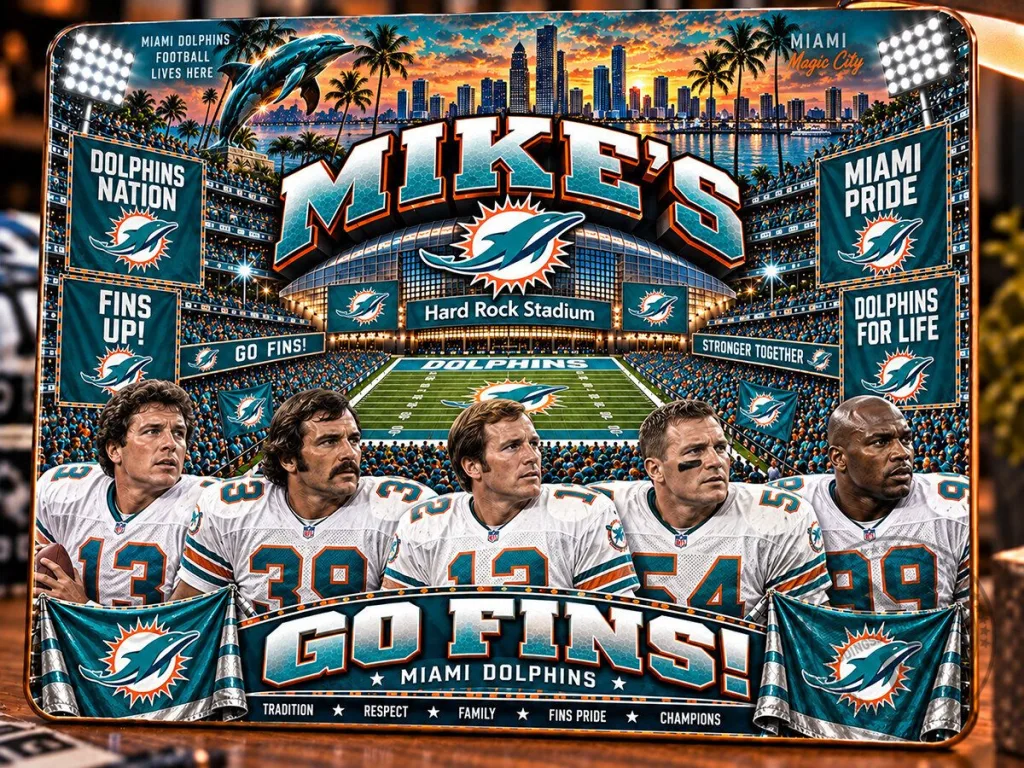 Miami Dolphins Football Hard Rock Stadium Custom Name Wooden Wall Art Plaque Miami Dolphins Football Hard Rock Stadium Custom Name Wooden Wall Art Plaque