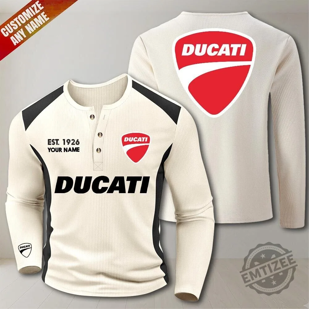 Ducati Motorcycle Racing Team Henley Long Sleeve Shirt