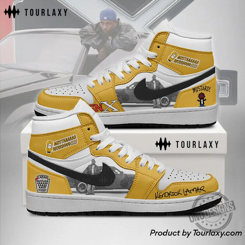 Kendrick Lamar Mustard Album Art High Top Sneakers
