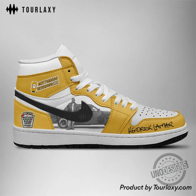 Kendrick Lamar Mustard Album Art High Top Sneakers 5 Kendrick Lamar Mustard Album Art High Top Sneakers