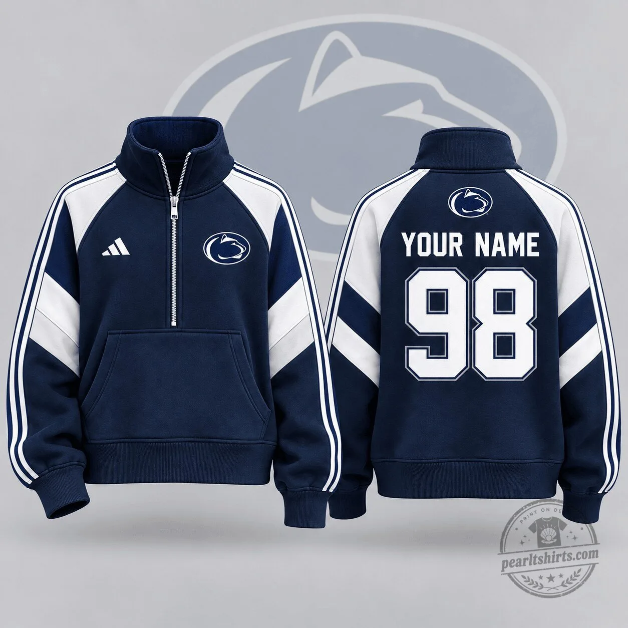 Penn State Nittany Lions Personalized Quarter Zip Pullover Sweatshirt