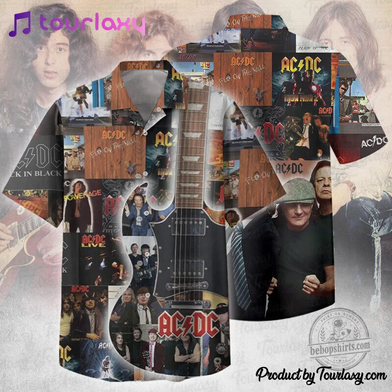 ACDC Rock Band All Albums Collage Hawaiian Shirt
