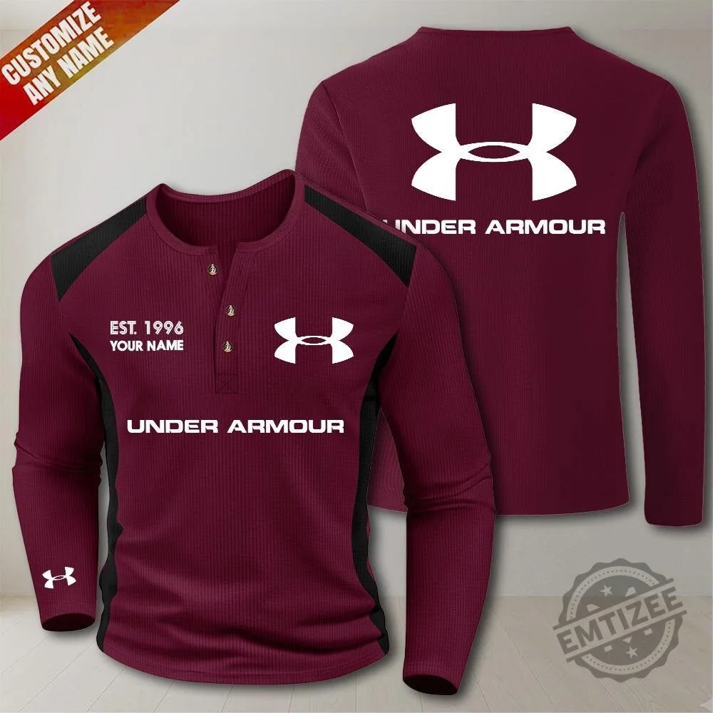 Under Armour Est. 1996 Custom Name Long Sleeve Henley Shirt 6 Under Armour Est. 1996 Custom Name Long Sleeve Henley Shirt